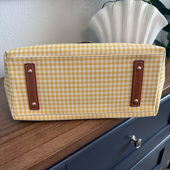 NWT - Dooney & Bourke Triple Compartment Yellow Gingham Tote - Picture 5 of 10